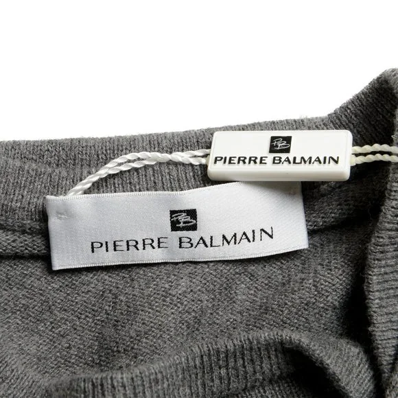 Pierre Balmain Men's Gray Wool Cashmere Crewneck Pullover Sweater